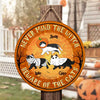 Never Mind The Witch Beware Of The Cats - Funny Personalized Cat Door Sign