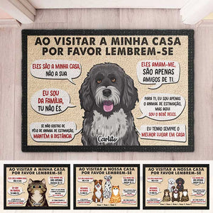 Ao Visitar A Minha/Nossa Casa, Por Favor Lembrem-Se - Personalized Decorative Mat Portuguese.