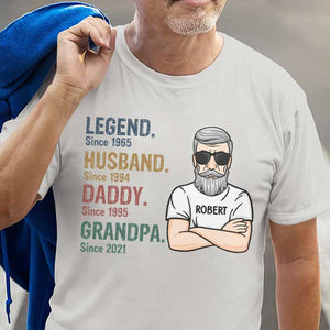 Legend Husband Daddy Grandpa - Personalized Unisex T-Shirt - Gift For Grandpa.