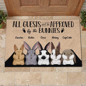 All Guests Must Be Approved By The Bunnies - Personalized Decorative Mat.