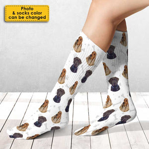 Color Upload Pet Image - Gift For Dog Lovers - Personalized Socks.