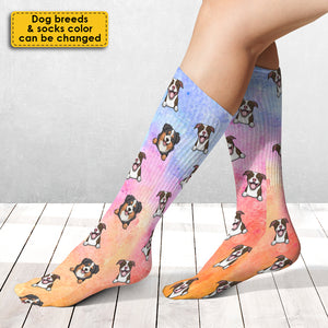 Colorful Galaxy - Gift for dog lovers - Personalized Socks.