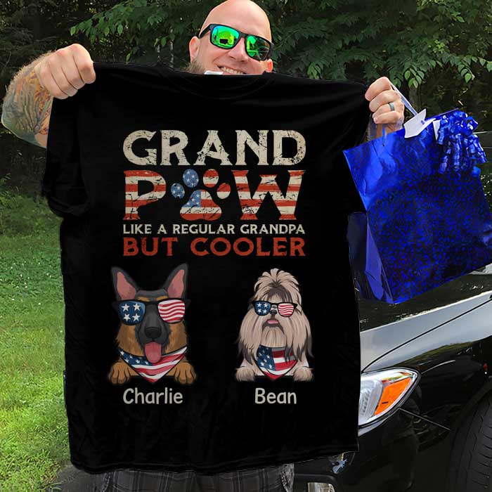 American Grandpaw - Gifts For 4th Of July - Personalized Unisex T-Shirt.