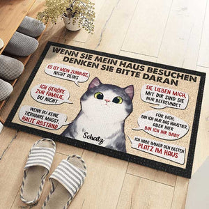 Wenn Sie Mein/Unser Haus Besuchen, Denken Sie Bitte Daran - Personalized Decorative Mat German.