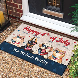 Happy Independence Day - 4th Of July Funny Personalized Pet Decorative Mat (Cat & Dog).