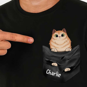 Put Your Cat In The Pocket - Personalized Unisex T-Shirt.