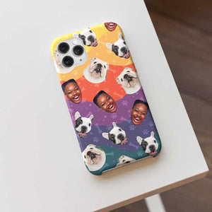 Wavy Vibrant Color - Upload Image, Gift For Pet Lovers - Personalized Phone Case.