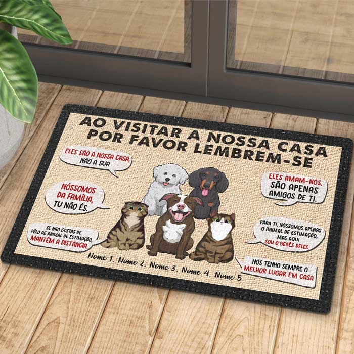 Ao Visitar A Minha/Nossa Casa, Por Favor Lembrem-Se - Personalized Decorative Mat Portuguese.