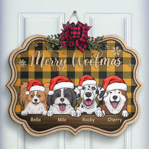Happy Pawlidays - Christmas Is Coming - Personalized Shaped Door Sign.