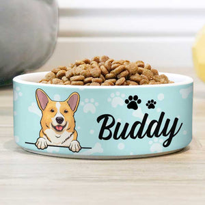 Pastel Blue, Gift For Dog Lovers - Personalized Custom Dog Bowls.