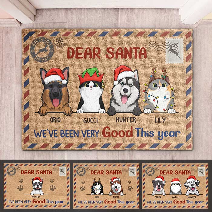 Letter To Santa - Dear Santa, We've Been Very Good This Year - Personalized Decorative Mat.