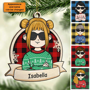 Cool Kids Celebrate Christmas - Personalized Shaped Ornament.