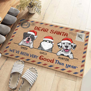 Letter To Santa - Dear Santa, We've Been Very Good This Year - Personalized Decorative Mat.