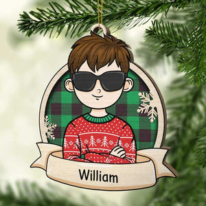 Cool Kids Celebrate Christmas - Personalized Shaped Ornament.