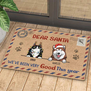 Letter To Santa - Dear Santa, We've Been Very Good This Year - Personalized Decorative Mat.