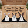 Welcome To The Rabbit House - Personalized Decorative Mat