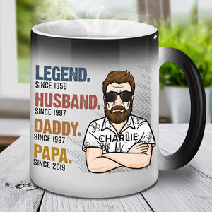 The Legend Husband - Gift For Dad, Funny Personalized Color Changing Mug.