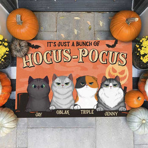Halloween For Cats - Just A Bunch Of Hocus Pocus - Personalized Decorative Mat, Halloween Ideas.