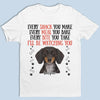 Je te surveillerai, humain - T-shirt unisexe personnalisé pour chien, sweat à capuche, sweat-shirt - Télécharger une image, cadeau de Noël pour les propriétaires d'animaux et les amoureux des animaux
