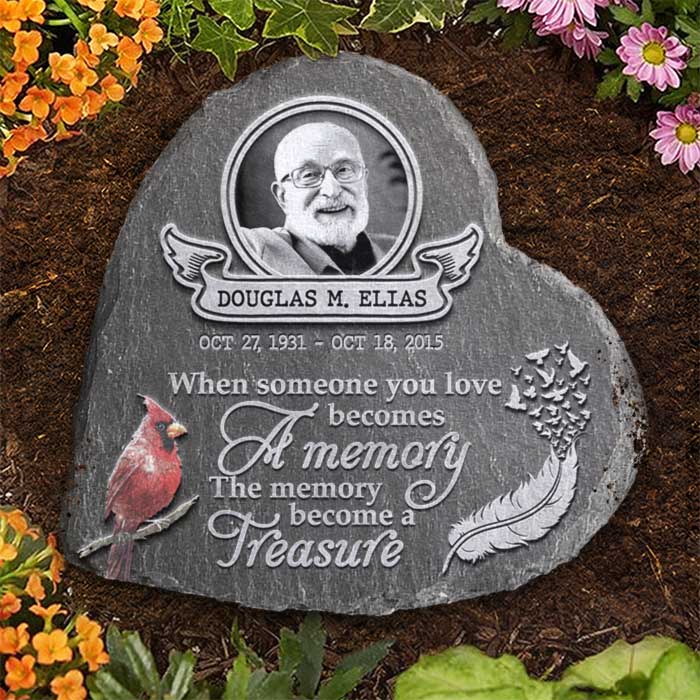 Personalized Memorial Photo Stone Plaque