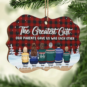 A Whole Lot Of Love - Family Personalized Custom Ornament - Wood Benelux Shaped - Christmas Gift For Siblings, Brothers, Sisters