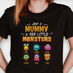 Juste une maman et ses petits monstres - T-shirt unisexe personnalisé, sweat à capuche, sweat-shirt - Cadeau pour maman, grand-mère, cadeau d'Halloween