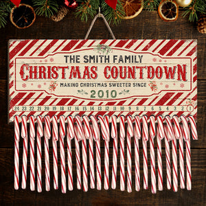 Christmas Countdown Making Christmas Sweeter - Family Personalized Custom Candy Christmas Countdown Wooden Sign, Advent Calendar - Christmas Gift For Family Members