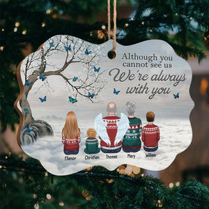 We're Always With You - Memorial Personalized Custom Ornament - Wood Benelux Shaped - Sympathy Gift, Christmas Gift For Family Members