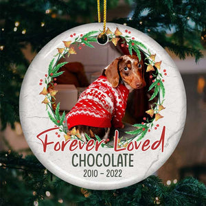 Forever Loved Dog Christmas Ornament, Personalized Dog Christmas Photo  Ornament, Custom Photo Memorial Gift to Pet Lover, Pet Christmas Ornament