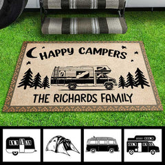 Camping Doormat Customized RV And Name Happy Campers Custom Doormat -  PERSONAL84