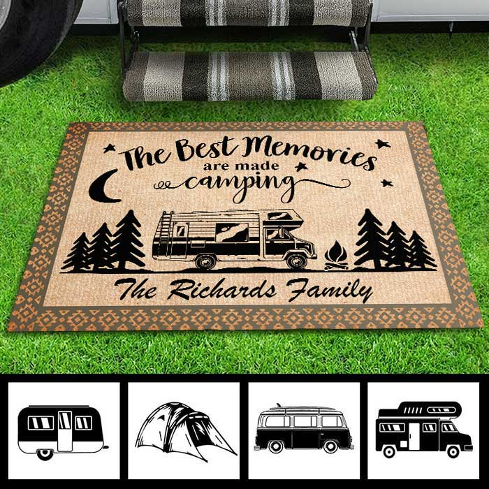 The Best Memories Are Made Camping - Personalized Decorative Mat.