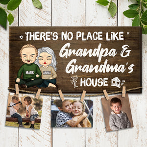 There's No Place Like Grandma And Grandpa's House - Personalized Display Photo Board