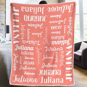 Adorable Lettering - Personalized Custom Name Blanket - Gift For Baby Kids, Youth Teenager Adult, Newborn Baby Receiving Gift