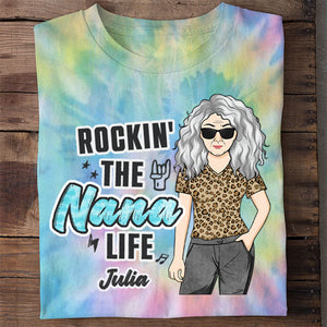 Rockin' The Nana Life - Personalized Unisex All-Over Printed T-Shirt.