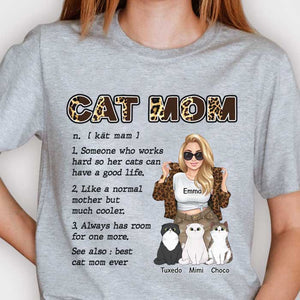 Cat Mom Works Hard So Her Cats Can Have A Good Life - Gift For Cat Mom, Personalized Unisex T-shirt, Hoodie.