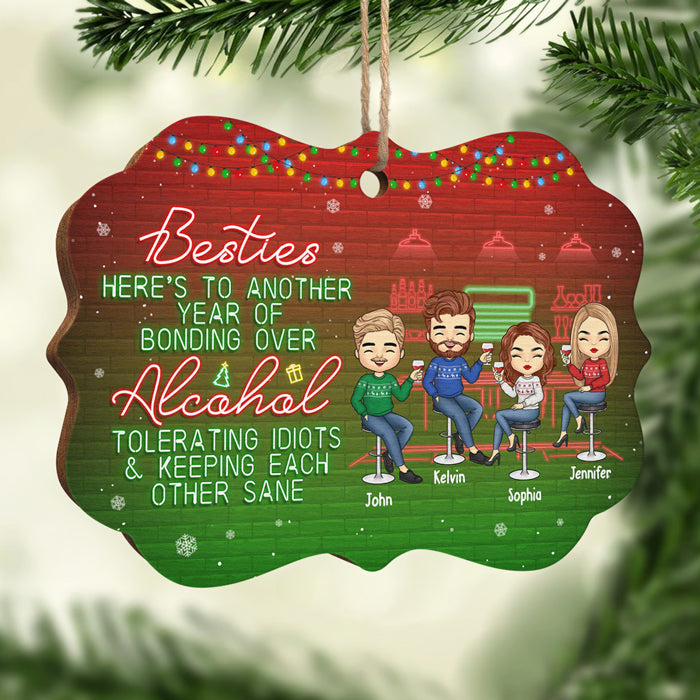 Our Friendship Is Endless  - Bestie Personalized Custom Ornament - Wood Benelux Shaped - Christmas Gift For Best Friends, BFF, Sisters