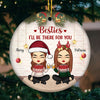 Always Sisters - Bestie Personalized Custom Ornament - Ceramic Round Shaped - Christmas Gift For Best Friends, BFF, Sisters