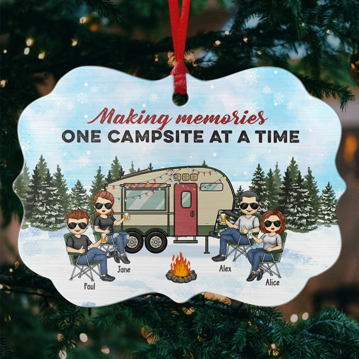 Life Is Better Around The Campfire - Bestie Personalized Custom Ornament - Aluminum Benelux Shaped - Christmas Gift For Best Friends, BFF, Sisters