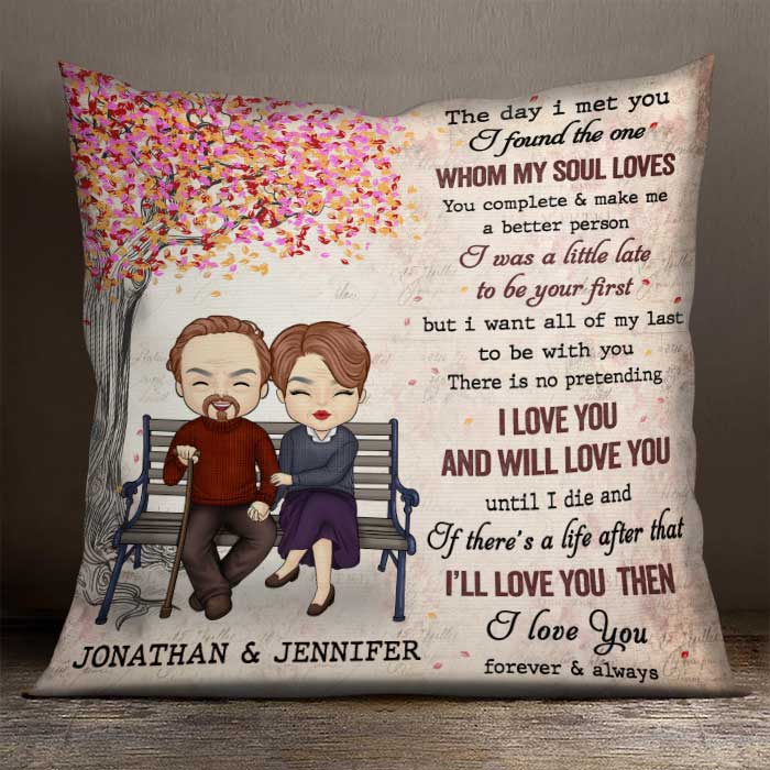 The Day I Met You I Found The One Whom My Soul Loves - Gift For Couples, Personalized Pillow (Insert Included).