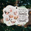 Family Will Always Be Connected By Heart - Personalized Custom Benelux Shaped Wood Photo Christmas Ornament - Upload Image, Gift For Family, Christmas Gift