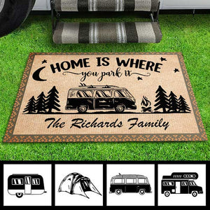 Home Is Where You Park It - Personalized Decorative Mat.