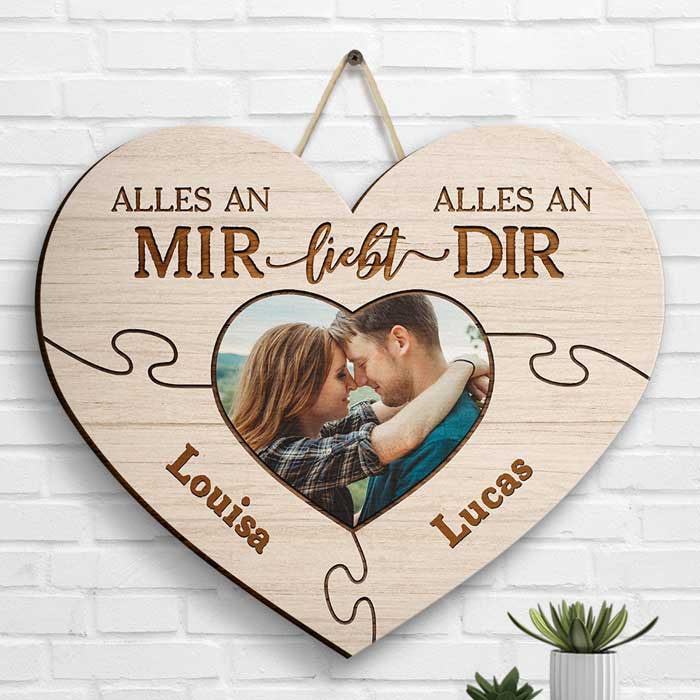 Tout ce que j'aime, tout ce que je dis - Télécharger une image, cadeau pour couple, mari et femme - Panneau en bois personnalisé