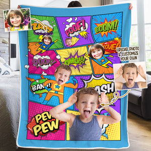 Super Heroes - Personalized Custom Blanket - Upload Image, Gift For Family, Christmas Gift