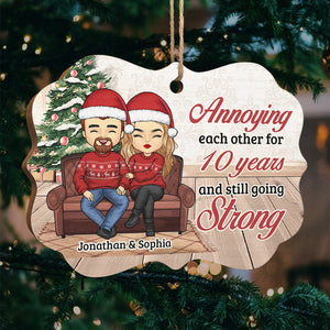 You & Me Annoying Each Other - Personalized Custom Benelux Shaped Wood Christmas Ornament - Gift For Couple, Husband Wife, Anniversary, Engagement, Wedding, Marriage Gift, Christmas Gift