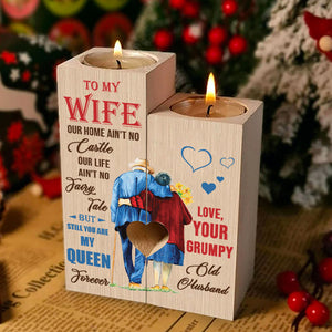 From Your Grumpy Old Husband - Couple Candle Holder - Christmas Gift For Wife