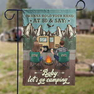 Baby Let's Go Camping - Gift For Camping Couples, Personalized Camping Flag.