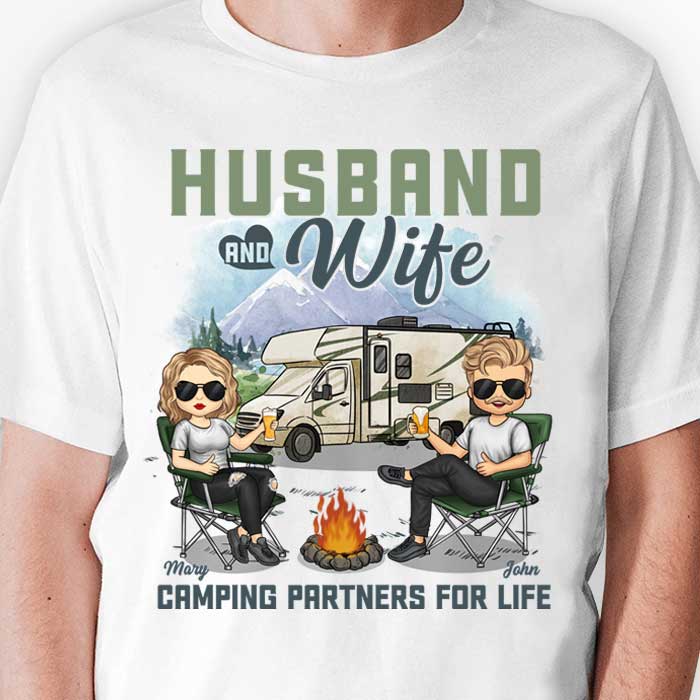 Husband And Wife Camping Partners For Life - Gift For Camping