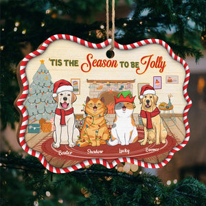 'Tis The Season To Be Merry - Dog & Cat Personalized Custom Ornament - Wood Benelux Shaped - Christmas Gift For Pet Owners, Pet Lovers