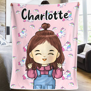 Playful Background - Personalized Custom Blanket - Gift For Kids, Gift For Family, Christmas Gift
