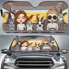 Family Road Trip With Rabbit - Personalized Auto Sunshade - Gift For Couples, Husband Wife